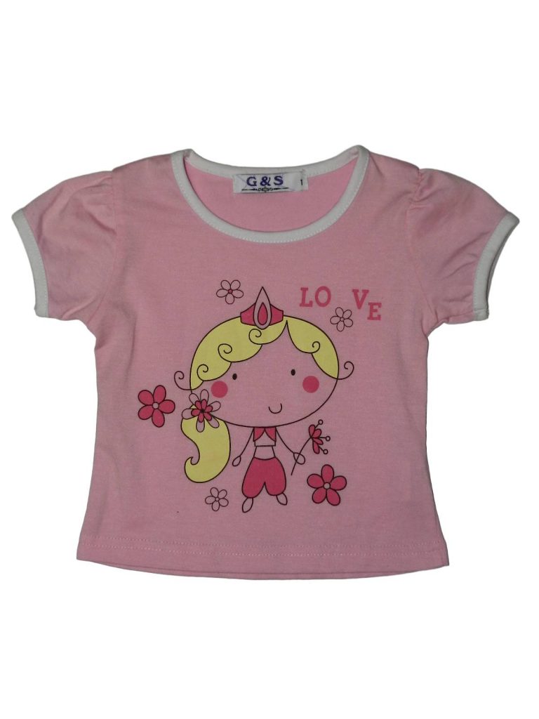 Újszerű Egyéb márka Rózsaszín, kislány mintás póló (80-86)