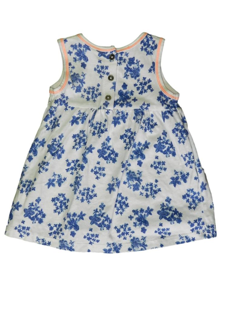 Újszerű F&F Kék virágos ruha (56-62)