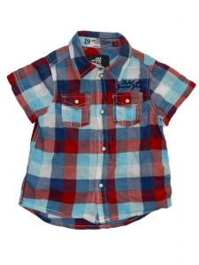 Jó állapotú H&M Kockás rövid ujjú ing (92)