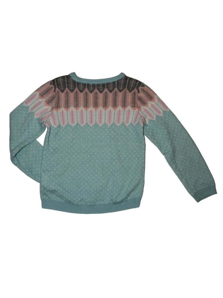 Újszerű H&M Mintás, kötött pulóver (110-116)