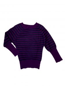 Újszerű Benetton Lila-szürke csíkos pulóver (122-128)
