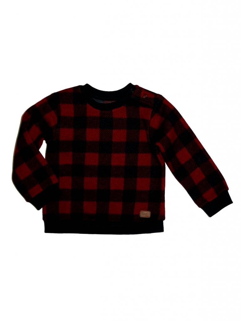 Új / Outlet Nutmeg Piros-fekete kockás pulóver (86-92)