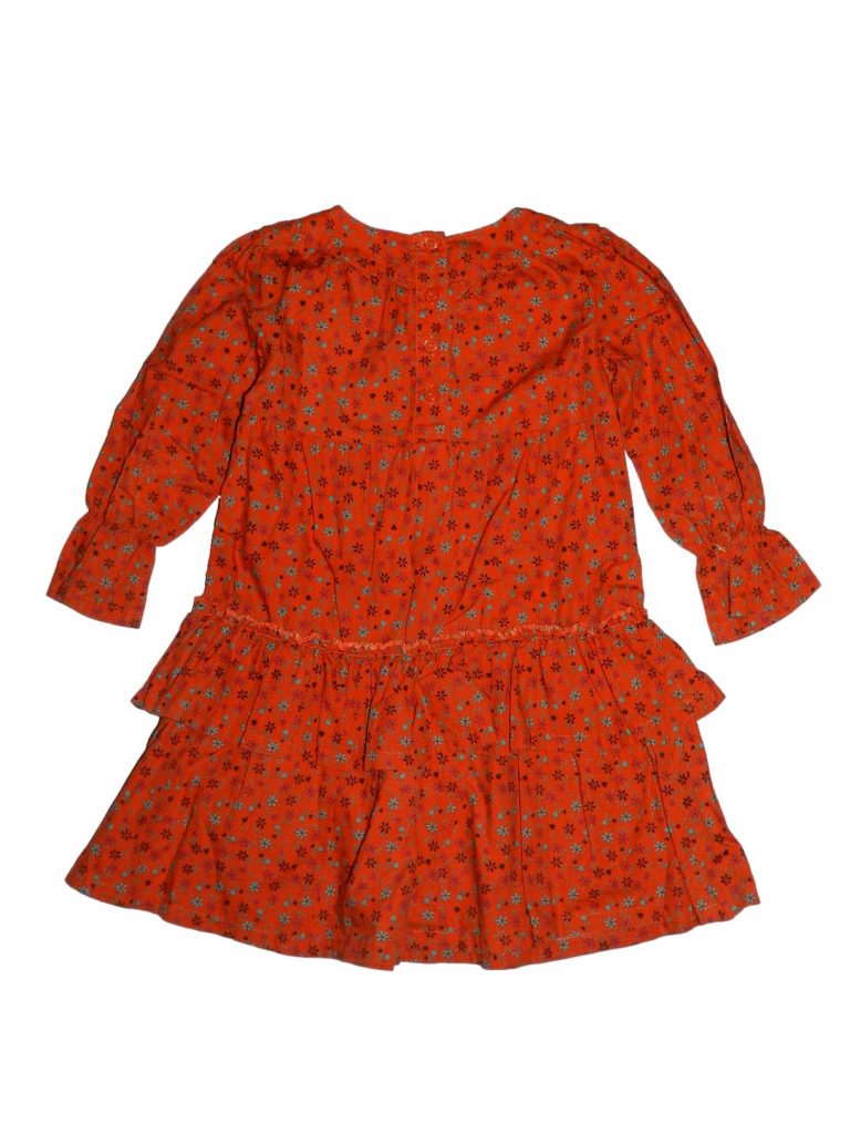 Hibátlan Mini Mode Virágos fodros, nyári ruha (98-104)