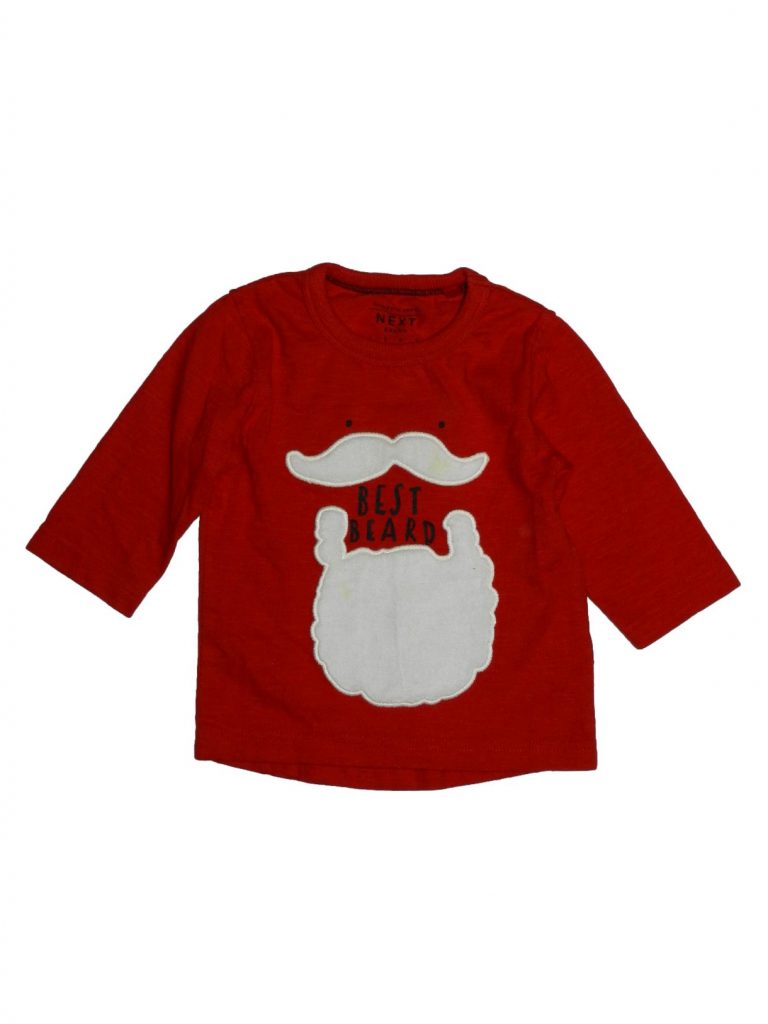 Hibátlan Next Piros, karácsonyi felső (62-68)