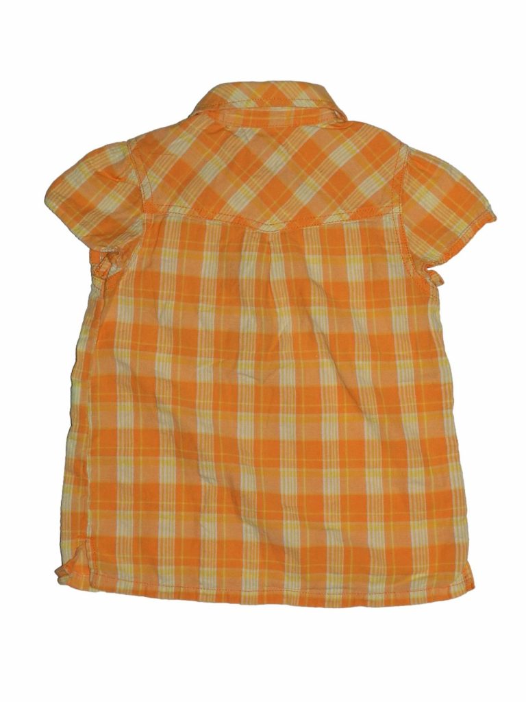 Jó állapotú H&M Narancssárga kockás blúz (110)