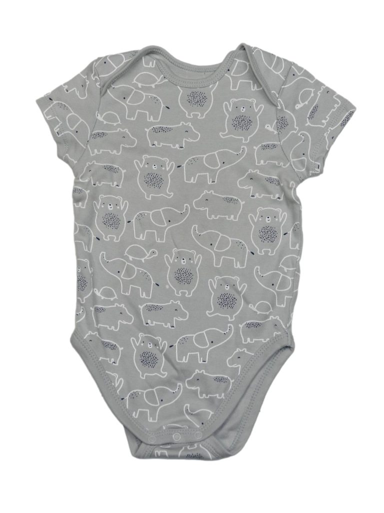 Hibátlan C&A Állat mintás szürke body (74)