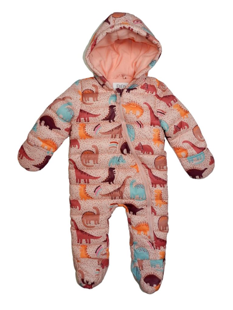 Új / Outlet F&F Dínós rózsaszín téli új overál (68)